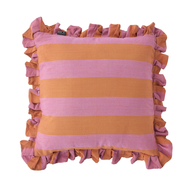 Coussin LOCO coloris rose orangé 45 x 45 cm