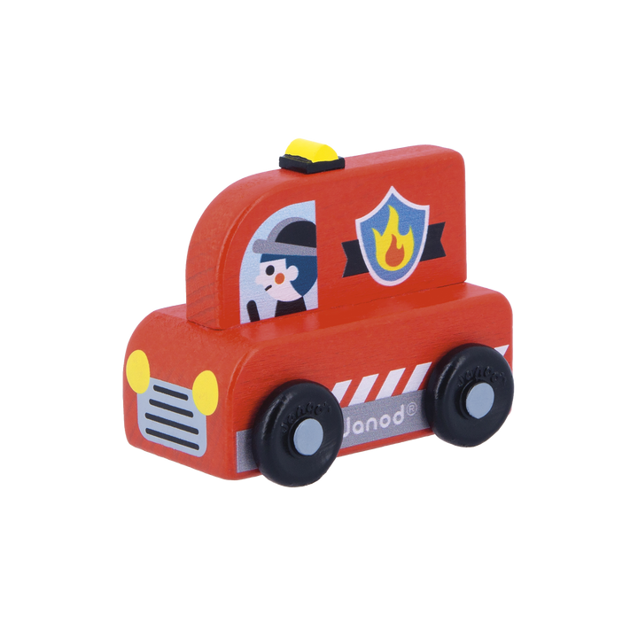 JANOD Jeu Cross roads - camion de pompier Rouge