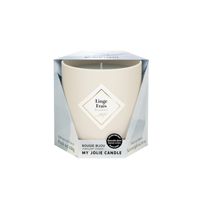 MY JOLIE CANDLE Bougie bijou Les essentielles Blanc Linge frais 180G