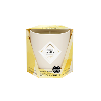 MY JOLIE CANDLE Bougie bijou Les essentielles Blanc Monoi des iles (néroli - tiaré - vanille) 180G