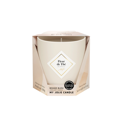 MY JOLIE CANDLE Bougie bijou Les essentielles Blanc Fleur de thé (freesia - jasmin - musc) 180G