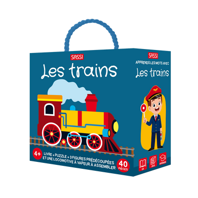 SASSI JUNIOR Jeu éducatif Les trains Bleu
