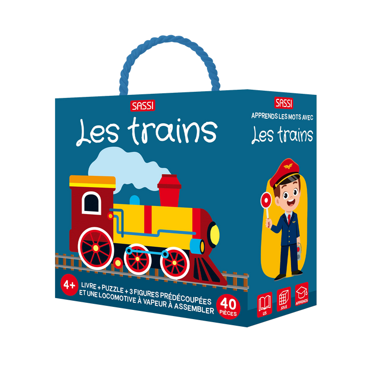 SASSI JUNIOR Jeu éducatif Les trains Bleu