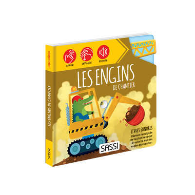 SASSI JUNIOR Livre enfant Les engins de chantier Jaune