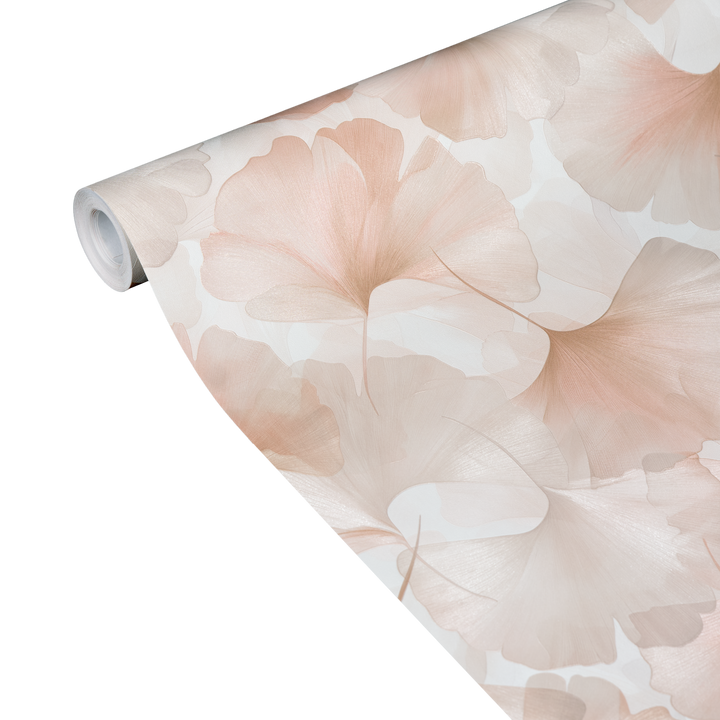 Papier peint intissé Biloba Rose poudré
