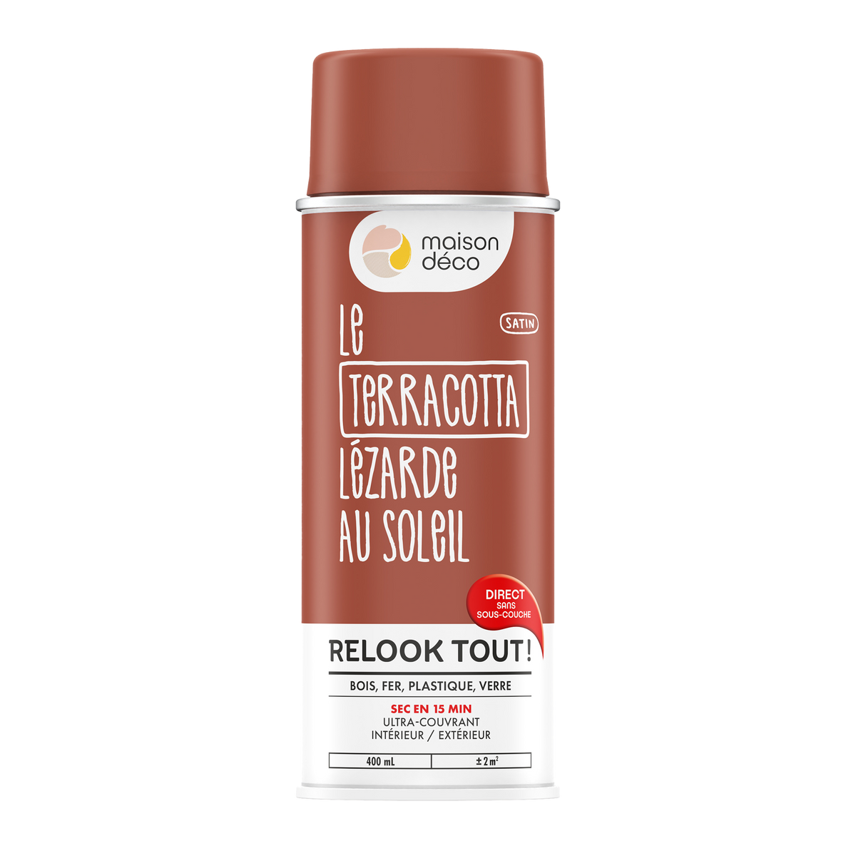 RELOOK TOUT AÉROSOL Bombe de peinture Relook tout aérosol Terracotta Satiné 0,4ML