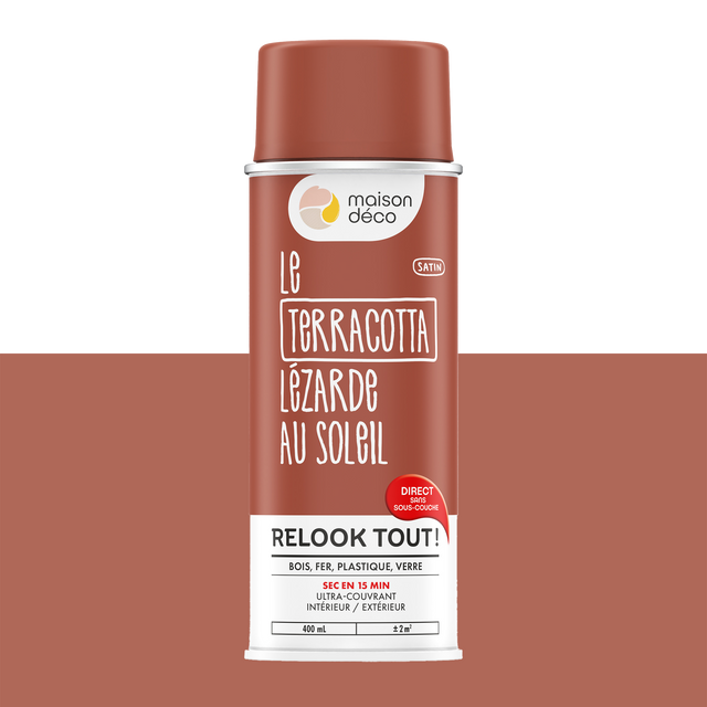 Relook tout aérosol Peinture Bombe de peinture terracotta Satiné 0,4 L