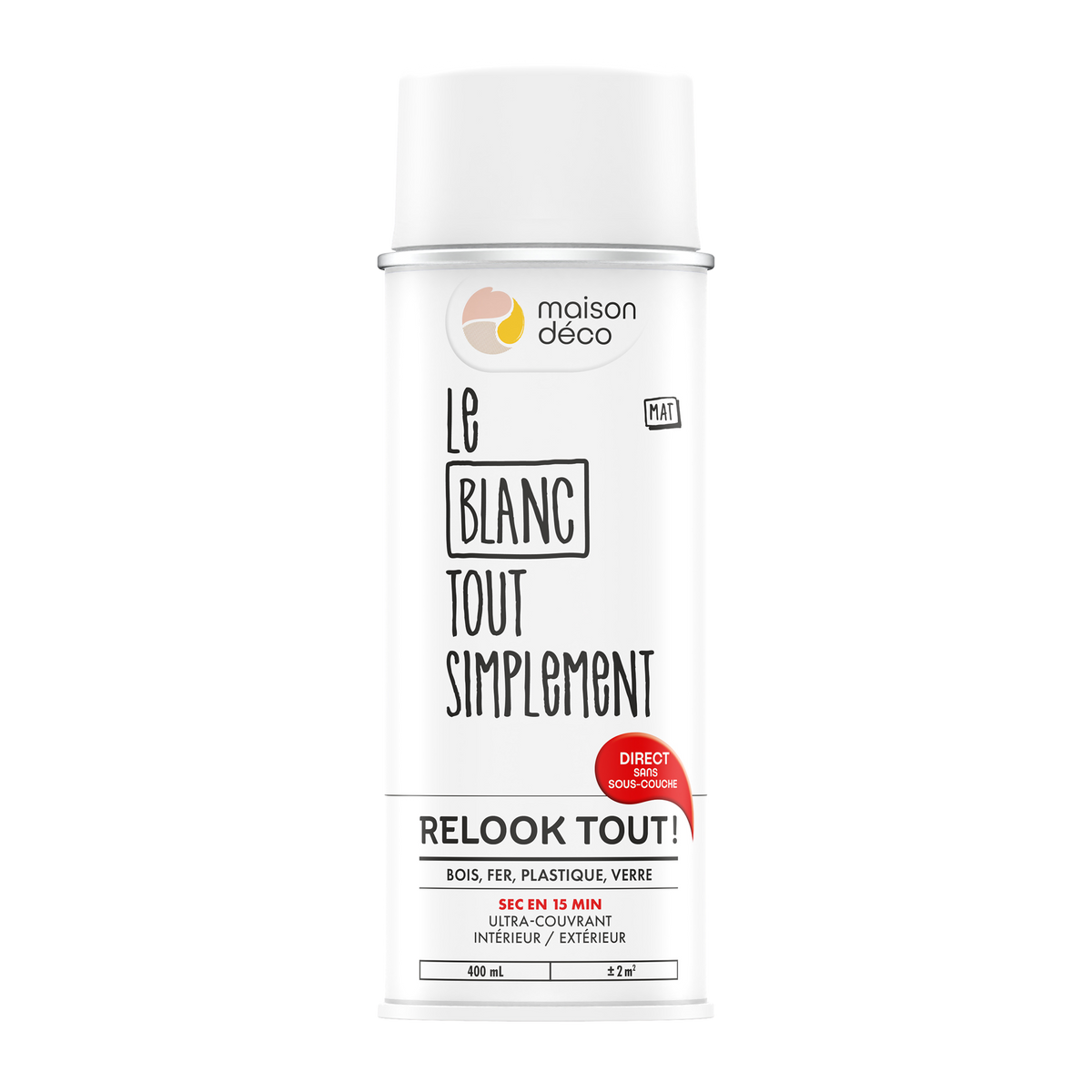 RELOOK TOUT AÉROSOL Bombe de peinture Relook tout aérosol Blanc Satiné 0,4ML