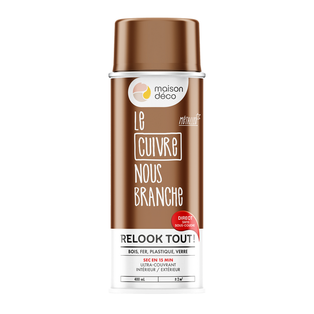 Relook tout aérosol Peinture Bombe de peinture cuivre Brillant 0,4 L