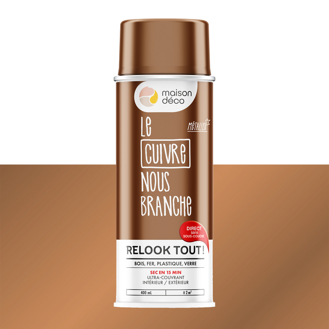 Relook tout aérosol Peinture Bombe de peinture cuivre Brillant 0,4 L
