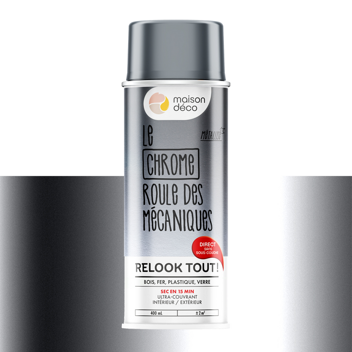 RELOOK TOUT AÉROSOL Bombe de peinture Relook tout aérosol Chrome Brillant 0,4ML