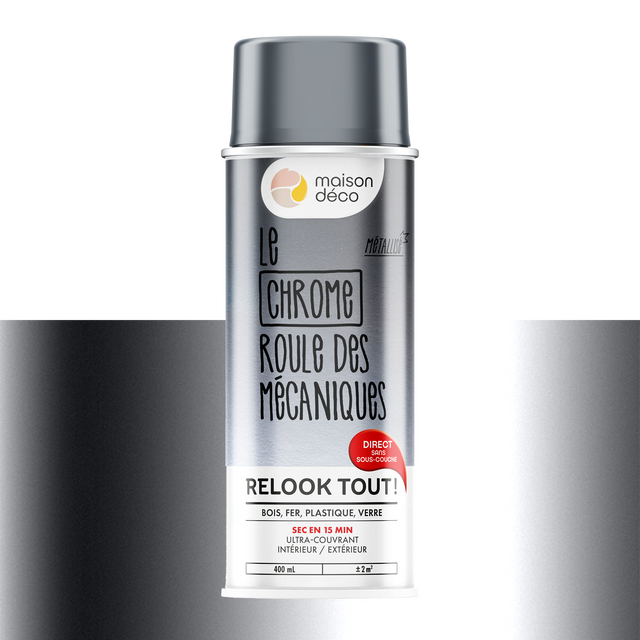 Relook tout aérosol Peinture Bombe de peinture chrome Brillant 0,4 L