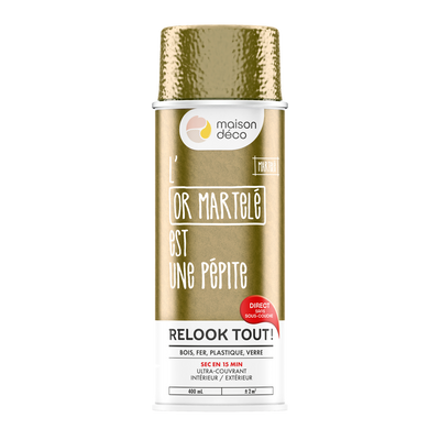 RELOOK TOUT AÉROSOL Bombe de peinture Relook tout aérosol Or martelé Brillant 0,4ML
