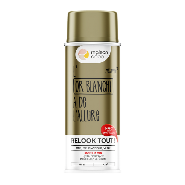 Relook tout aérosol Peinture Bombe de peinture or blanchi Brillant 0,4 L