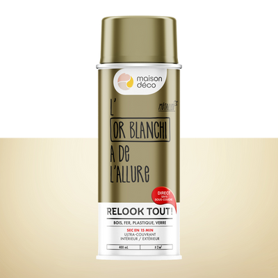 RELOOK TOUT AÉROSOL Bombe de peinture Relook tout aérosol Or blanchi Brillant 0,4ML