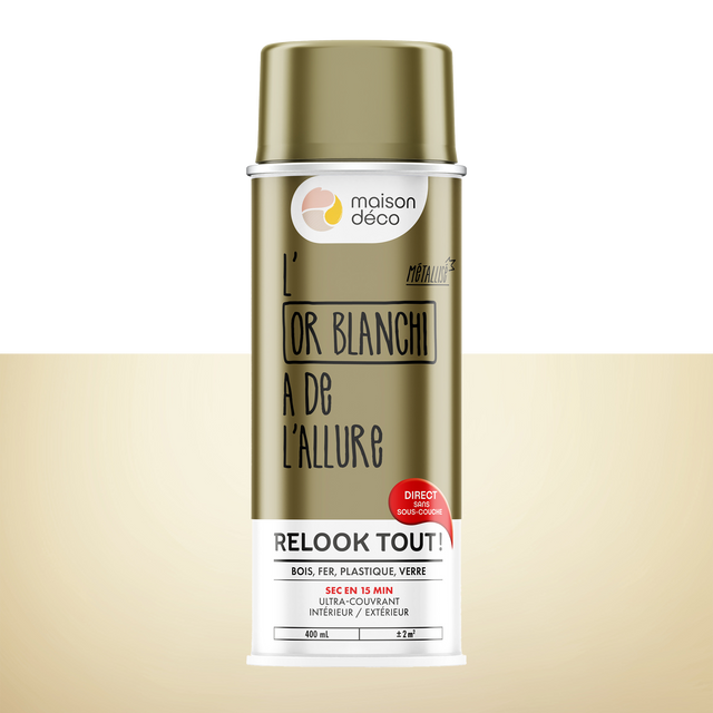 Relook tout aérosol Peinture Bombe de peinture or blanchi Brillant 0,4 L