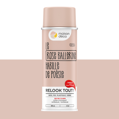 RELOOK TOUT AÉROSOL Bombe de peinture Relook tout aérosol Rose ballerine Satiné 0,4ML
