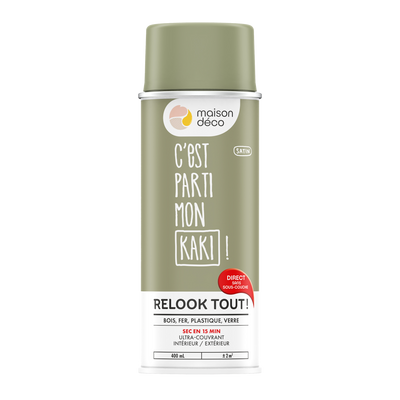 RELOOK TOUT AÉROSOL Bombe de peinture Relook tout aérosol Kaki Satiné 0,4ML