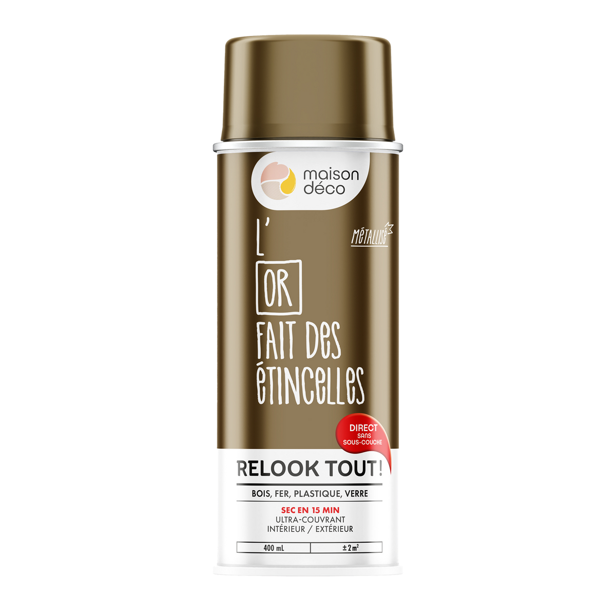 RELOOK TOUT AÉROSOL Bombe de peinture Relook tout aérosol Or Brillant 0,4ML