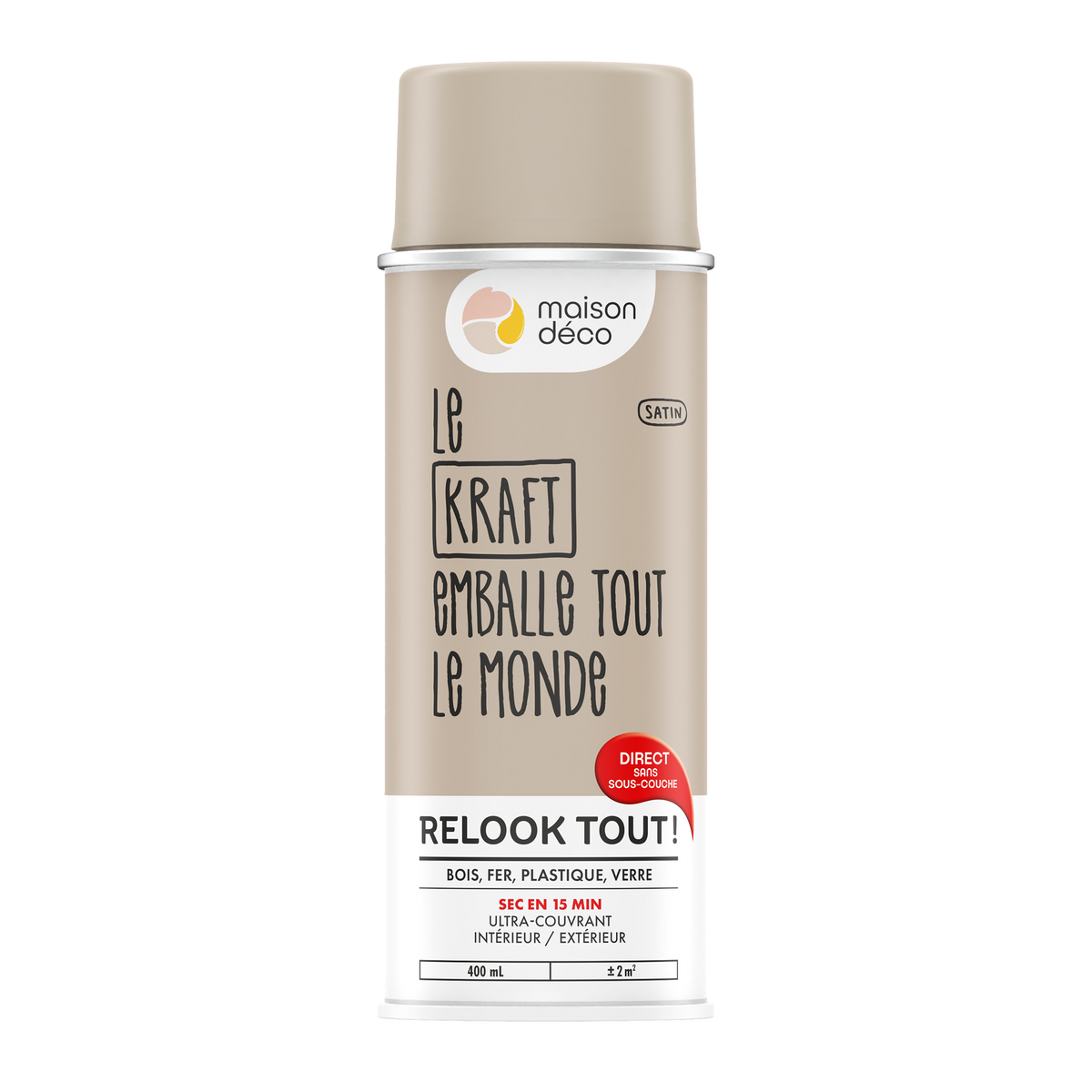 RELOOK TOUT AÉROSOL Bombe de peinture Relook tout aérosol Kraft Satiné 0,4ML