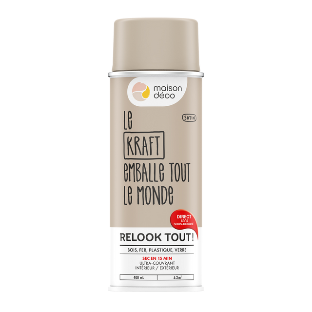 Relook tout aérosol Peinture Bombe de peinture kraft Satiné 0,4 L