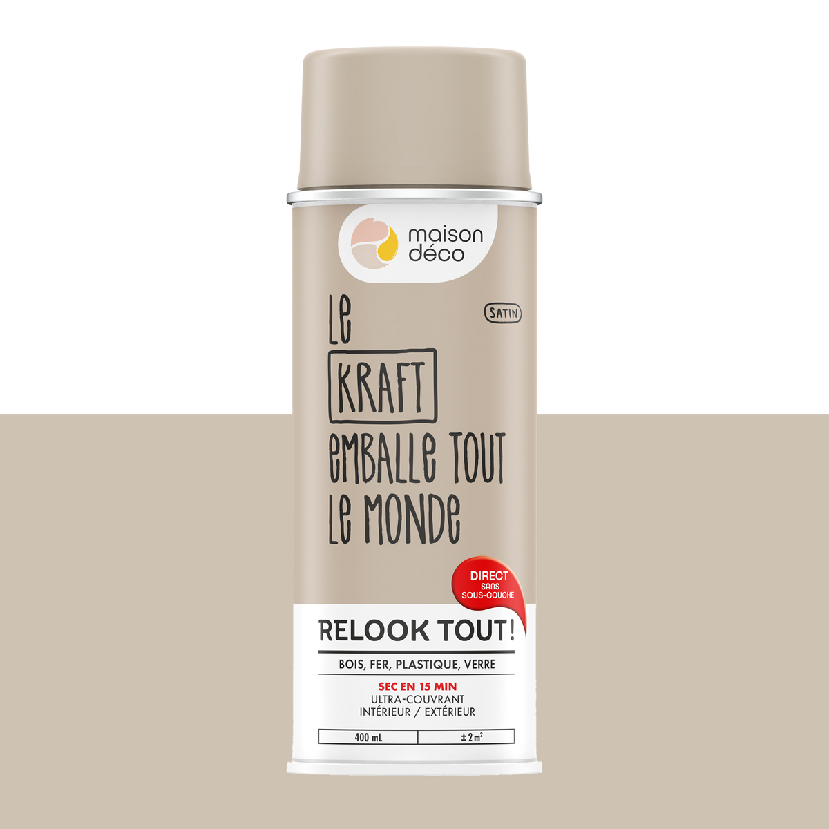 RELOOK TOUT AÉROSOL Bombe de peinture Relook tout aérosol Kraft Satiné 0,4ML