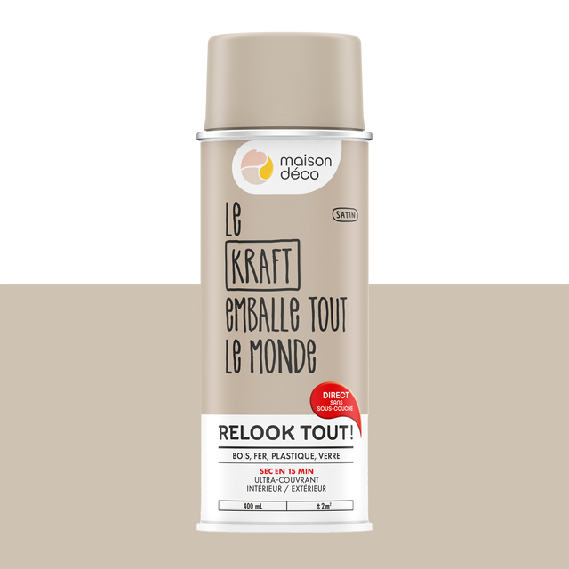 Relook tout aérosol Peinture Bombe de peinture kraft Satiné 0,4 L