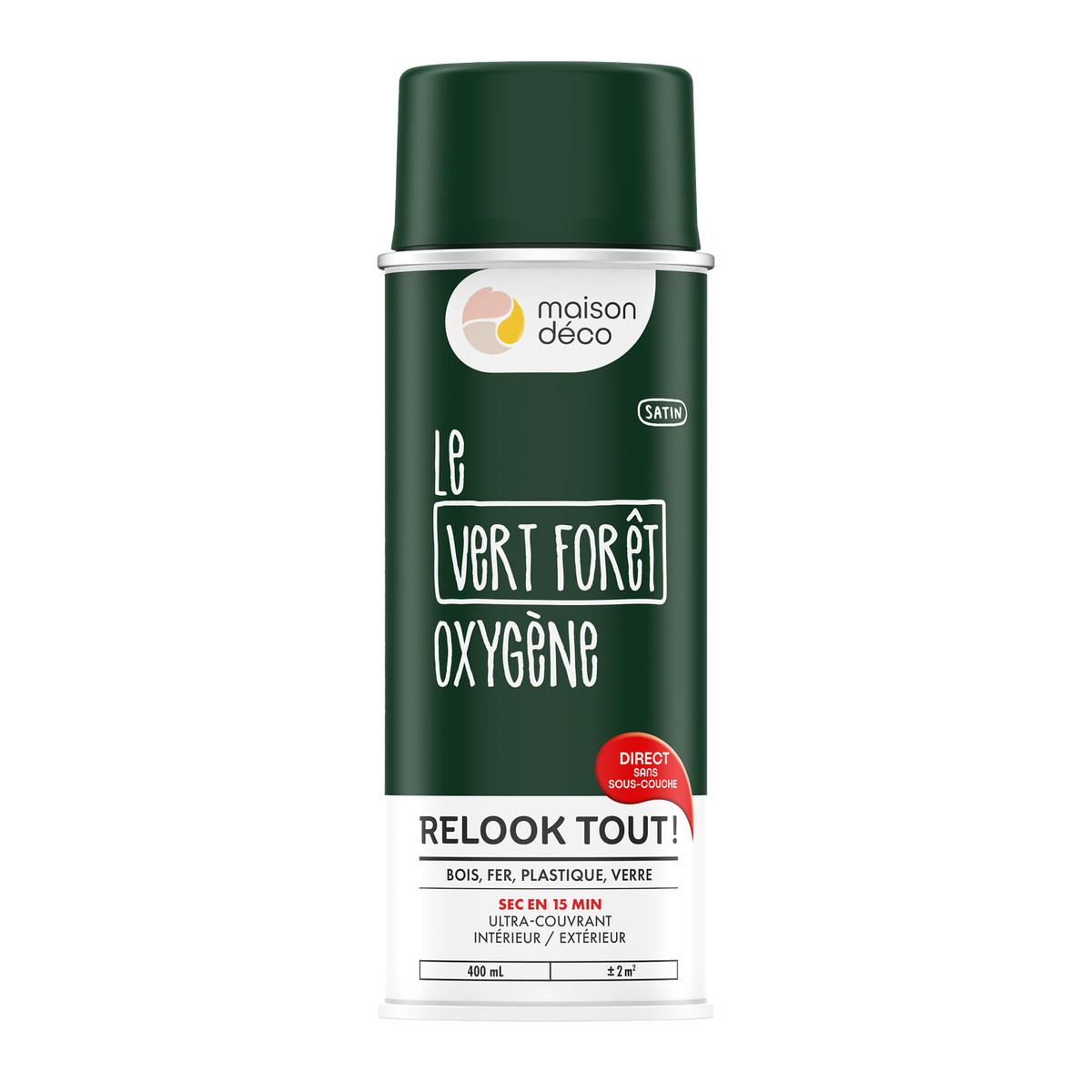 RELOOK TOUT AÉROSOL Bombe de peinture Relook tout aérosol Vert forêt Satiné 0,4ML