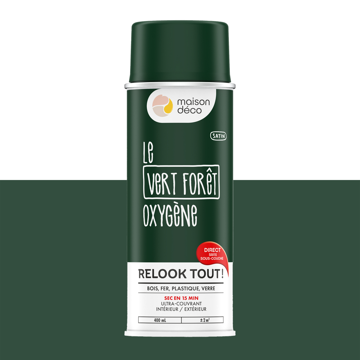 RELOOK TOUT AÉROSOL Bombe de peinture Relook tout aérosol Vert forêt Satiné 0,4ML