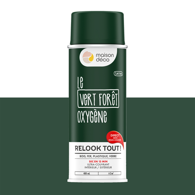 Relook tout aérosol Peinture Bombe de peinture vert foret Satiné 0,4 L