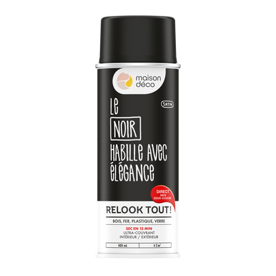 RELOOK TOUT AÉROSOL Bombe de peinture Relook tout aérosol Noir Satiné 0,4ML