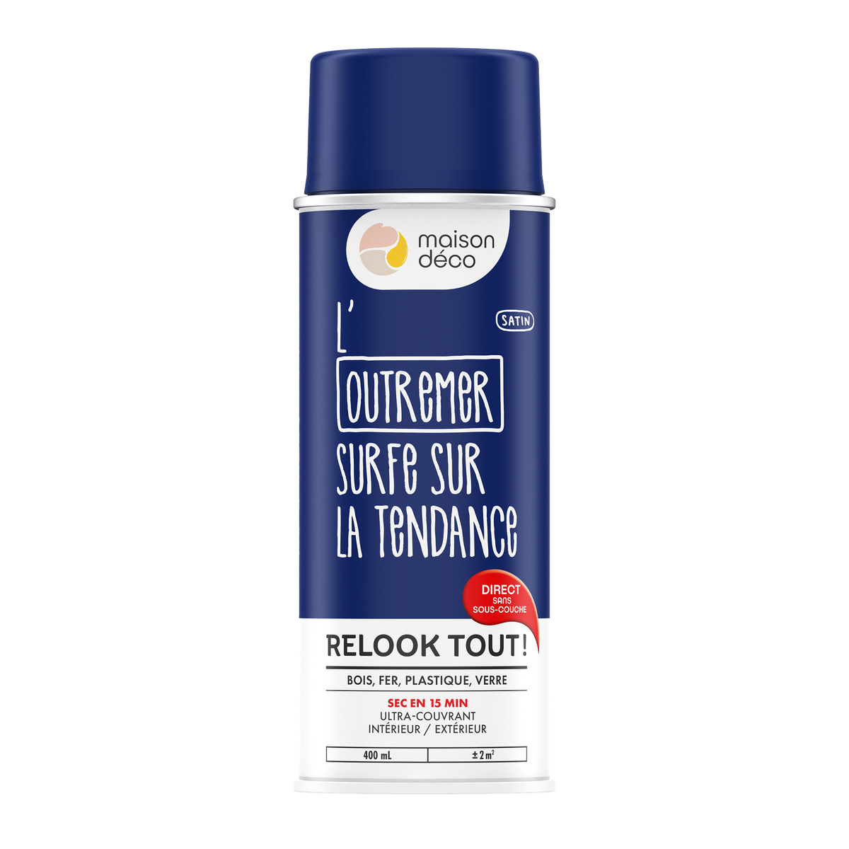 RELOOK TOUT AÉROSOL Bombe de peinture Relook tout aérosol Outremer Satiné 0,4ML