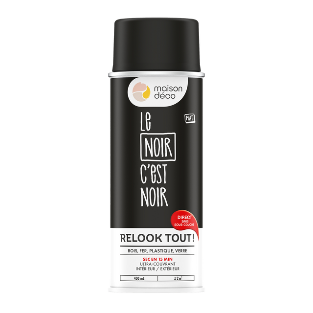 Relook tout aérosol Peinture Bombe de peinture noir 0,4 L