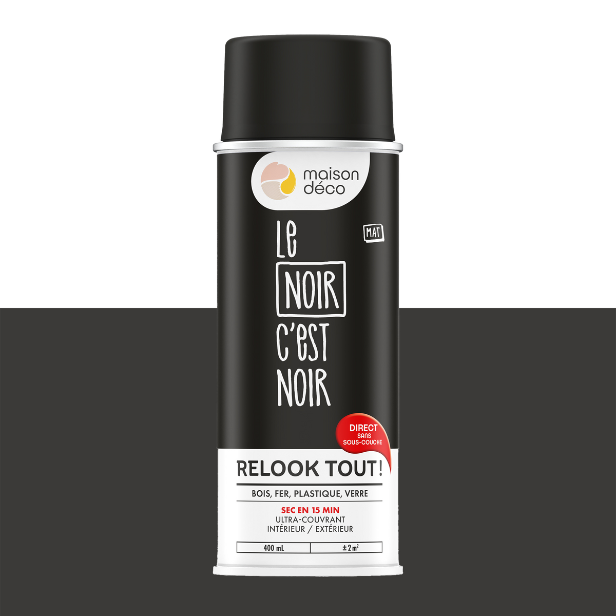 RELOOK TOUT AÉROSOL Bombe de peinture Relook tout aérosol Noir Mat 0,4ML