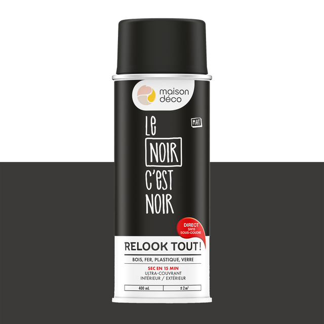 Relook tout aérosol Peinture Bombe de peinture noir 0,4 L