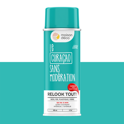RELOOK TOUT AÉROSOL Bombe de peinture Relook tout aérosol Curaçao Brillant 0,4ML