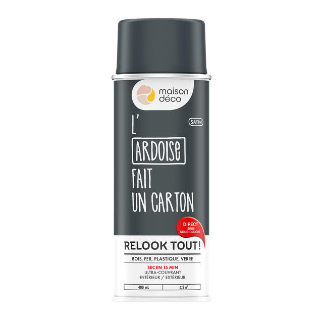 Relook tout aérosol Peinture Bombe de peinture ardoise Satiné 0,4 L