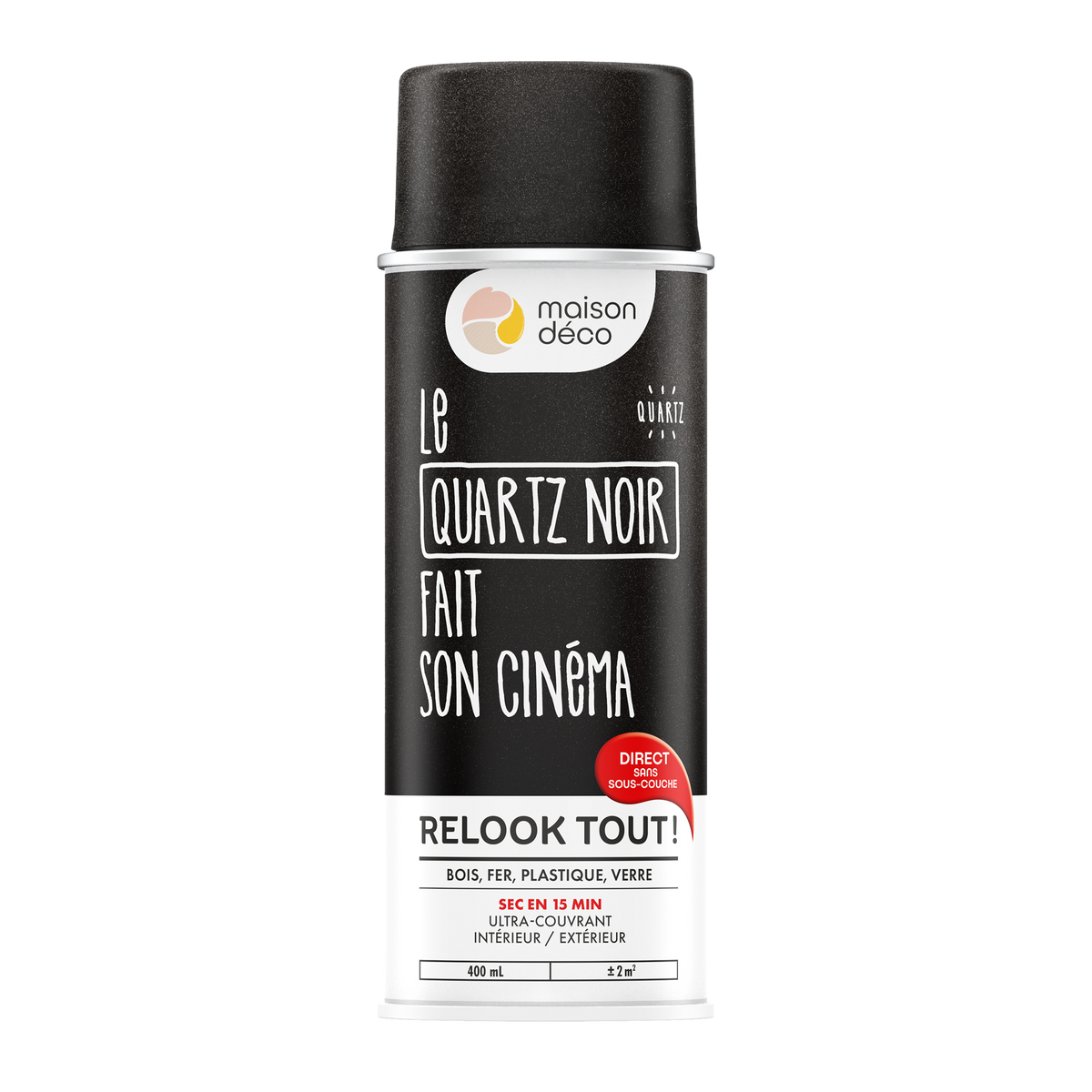 RELOOK TOUT AÉROSOL Bombe de peinture Relook tout aérosol Quartz noir Satiné 0,4ML