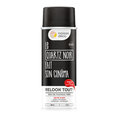 RELOOK TOUT AÉROSOL Bombe de peinture Relook tout aérosol Quartz noir Satiné 0,4ML