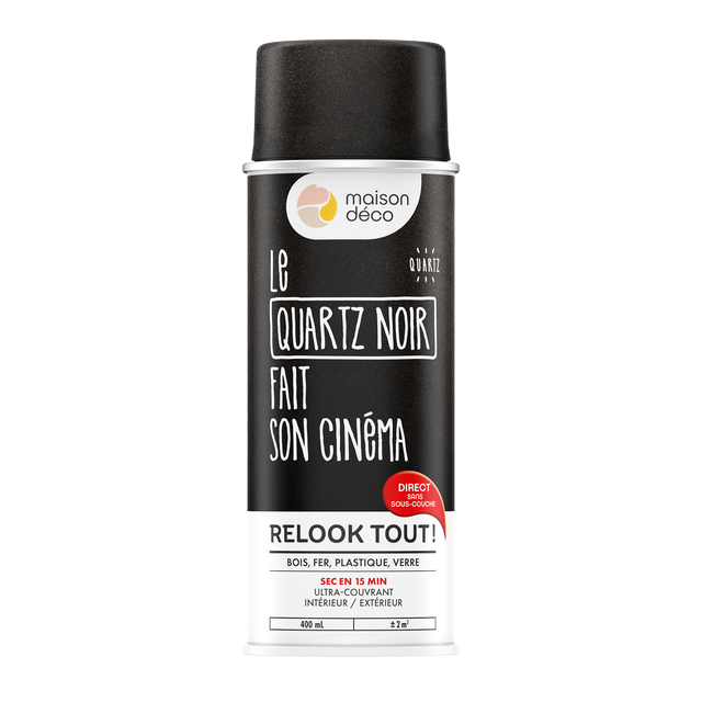Relook tout aérosol Peinture Bombe de peinture quartz noir Satiné 0,4 L