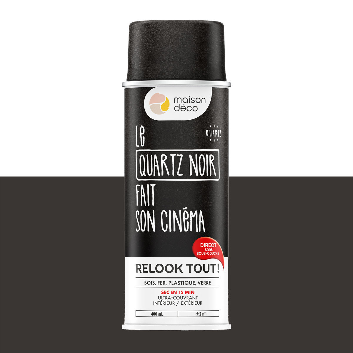 RELOOK TOUT AÉROSOL Bombe de peinture Relook tout aérosol Quartz noir Satiné 0,4ML