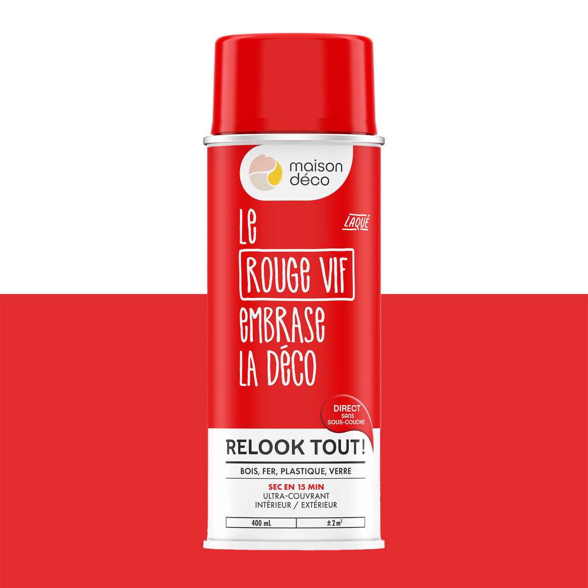 RELOOK TOUT AÉROSOL Bombe de peinture Relook tout aérosol Rouge vif Brillant 0,4ML