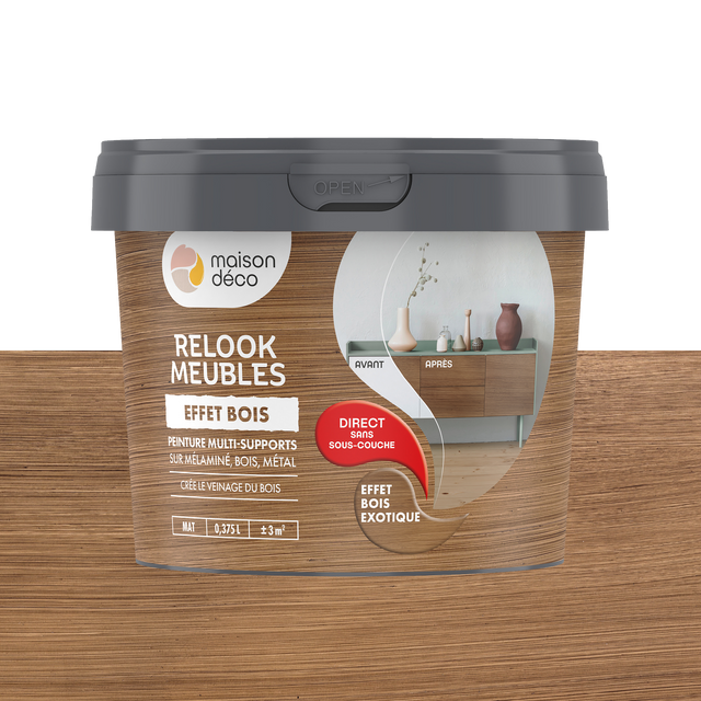 Relook meubles effet bois Peinture Peinture bois exotique 0,38 L