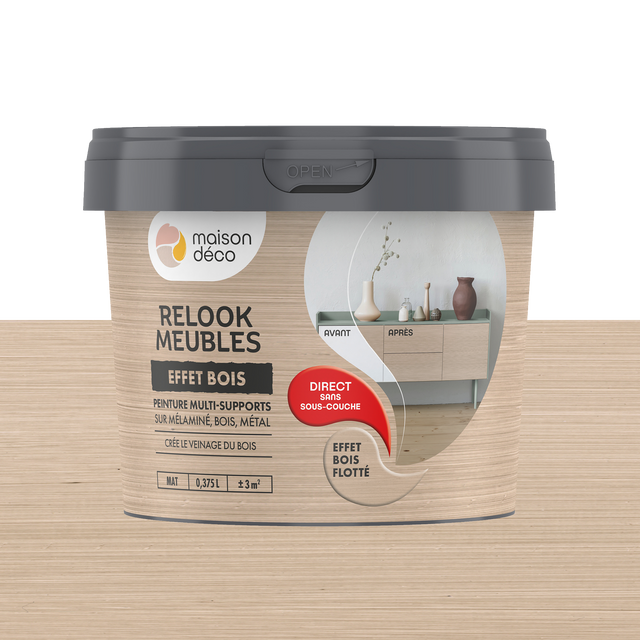 Relook meubles effet bois Peinture Peinture bois flotté 0,38 L - 4MURS