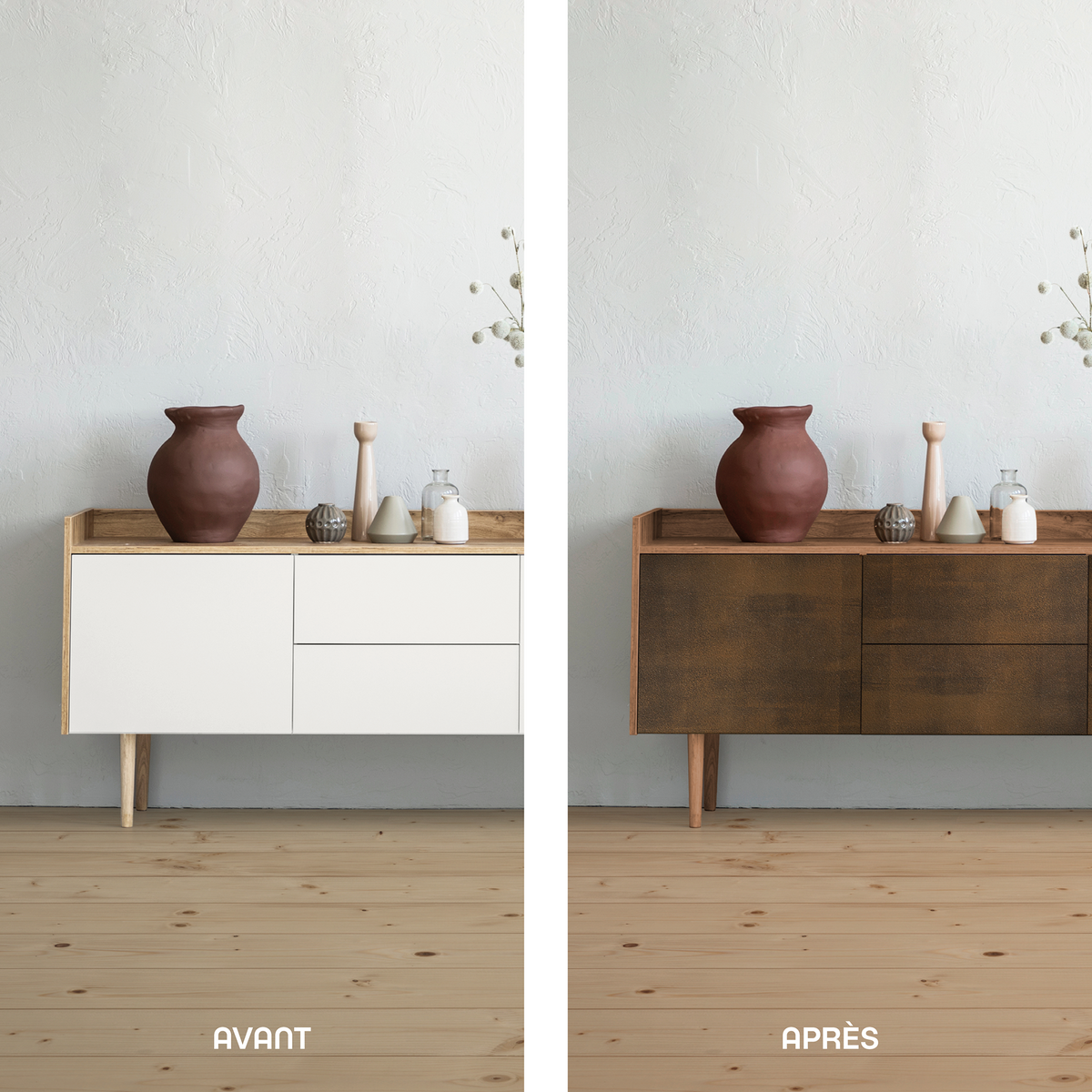 RELOOK MEUBLES EFFET BOIS Peinture Relook meubles effet bois Rouille Satiné 0,38L