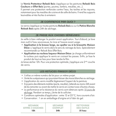 RELOOK MEUBLES COULEURS Bombe de peinture Relook meubles vernis protecteur Incolore Satiné 0,5L