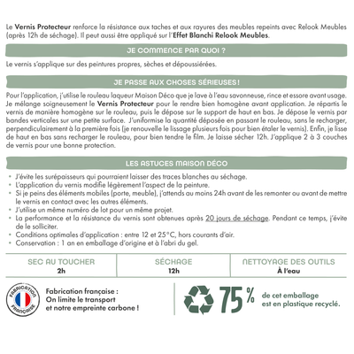 RELOOK MEUBLES COULEURS Peinture Relook meubles vernis extreme Incolore Brillant 0,5L