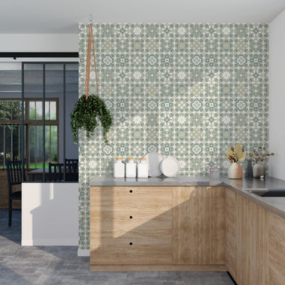 Papier peint intissé Lazare Vert sauge