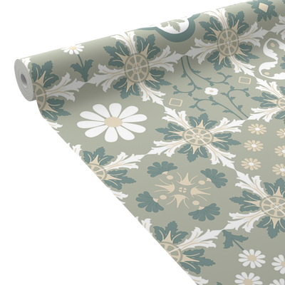 Papier peint intissé Lazare Vert sauge