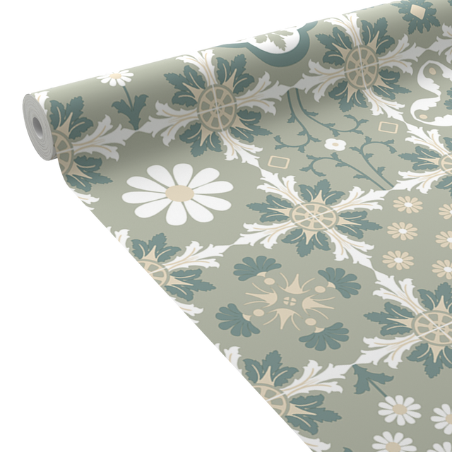 Papier peint intissé LAZARE coloris vert sauge